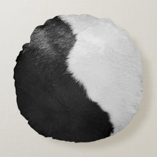 Luxury Cowhide Animal Skin Print Round Cushion