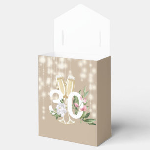 Luxury Cream Personalised Floral 30th Birthday Favour Box