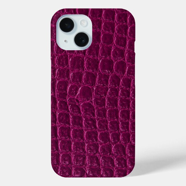 Luxury Crocodile Leather Monogram Gold Initial  Case-Mate iPhone Case (Back)