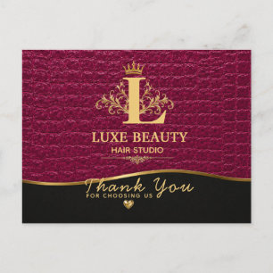 Luxury Crocodile Leather Thank You Card