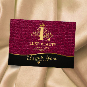 Luxury Crocodile Leather Thank You Card