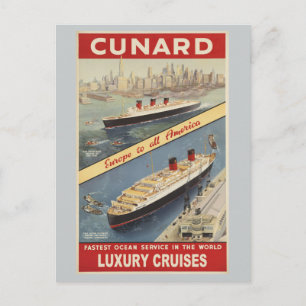 Luxury Cruises Travel Europe to all America Postcard