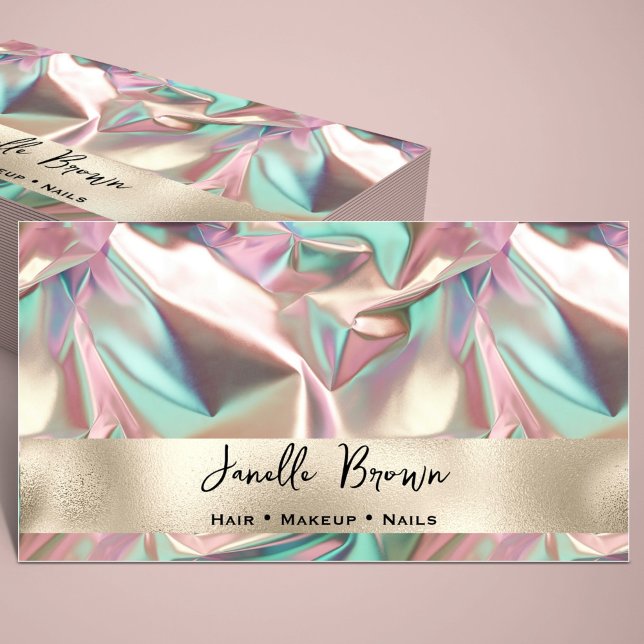 Luxury Crumpled Holographic Foil Business Card (Creator Uploaded)