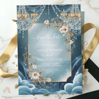 Luxury Crystal Chandelier floral Save The Date