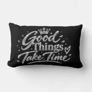 Luxury Crystal Crown Quote Lumbar Cushion