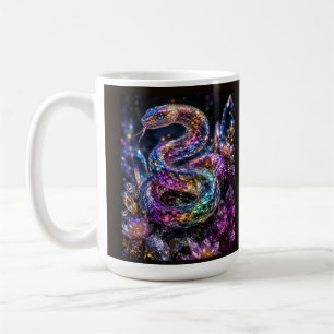 Luxury Crystal Snake Black Gold Glam Coffee Mug