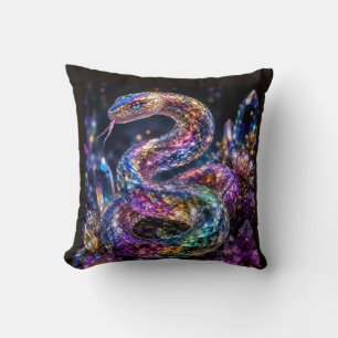 Luxury Crystal Snake Black Gold Glam Cushion