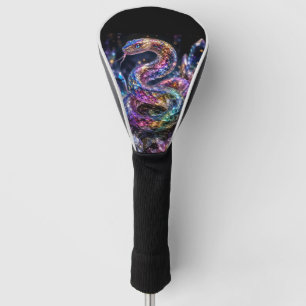 Luxury Crystal Snake Black Gold Glam Golf Head Cover
