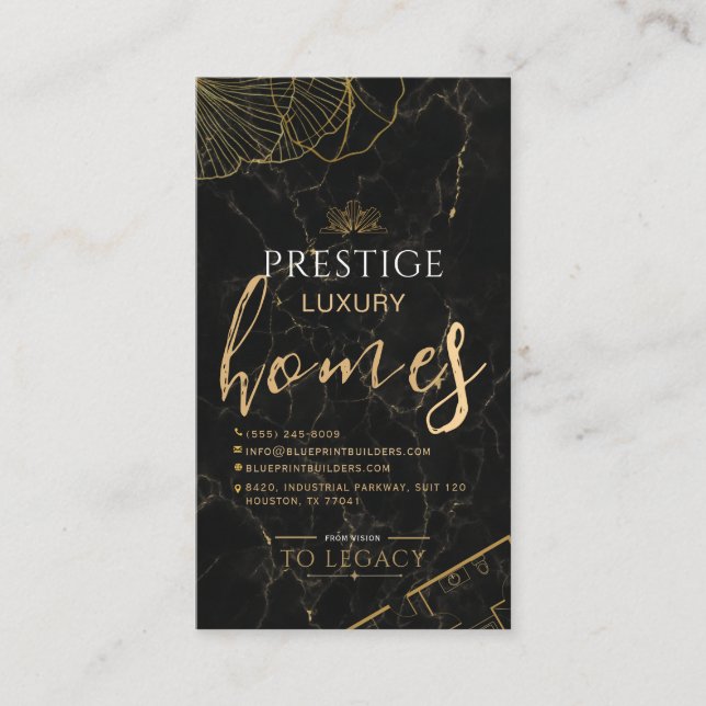 Luxury Custom Home Builder Business Card (Front)
