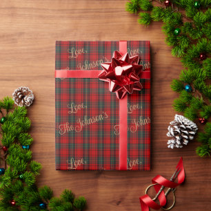 Luxury Custom Red Tartan Christmas Classic Plaid Wrapping Paper