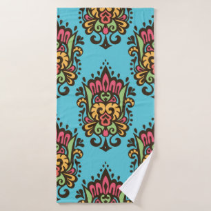 Luxury Damask flower seamless pattern. Floral Vint Bath Towel
