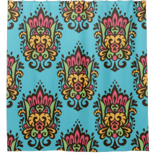 Luxury Damask flower seamless pattern. Floral Vint Shower Curtain