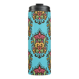 Luxury Damask flower seamless pattern. Floral Vint Thermal Tumbler