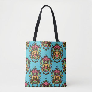 Luxury Damask flower seamless pattern. Floral Vint Tote Bag