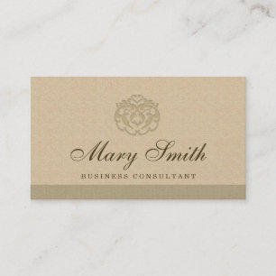 Luxury Damask Logo Business Card Pearlized Finish