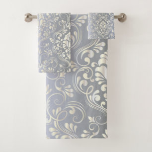Luxury Damask vintage Bath Towel Set