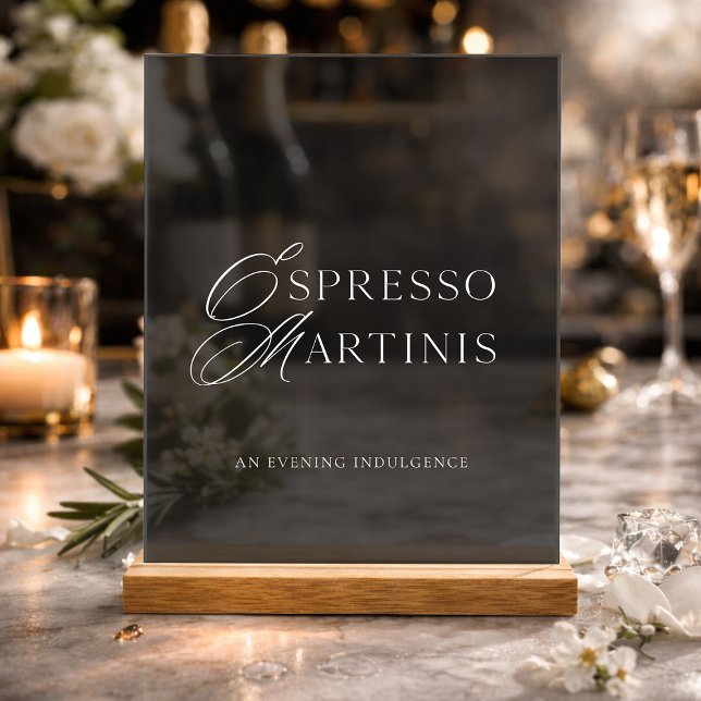 Luxury Dark Acrylic Espresso Martini Bar Sign (Creator Uploaded)