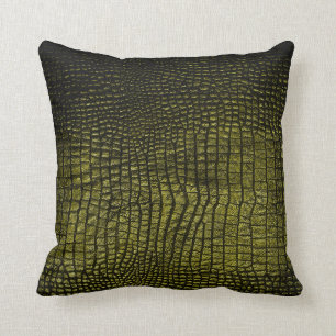 Luxury dark crocodile texture cushion
