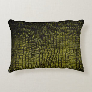Luxury dark crocodile texture decorative cushion