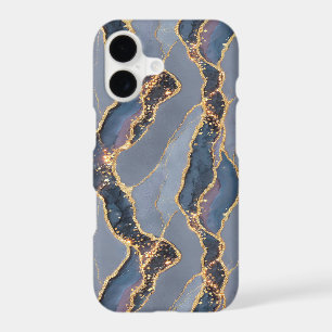 Luxury Dark Grey Marble Texture with Gold Veins