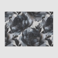 Luxury Dark Peonies Decoupage Tissue Paper