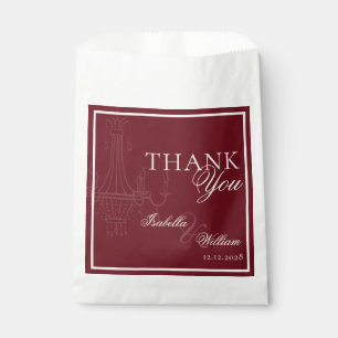 Luxury dark Red Old Money Wedding chandelier Favour Bag
