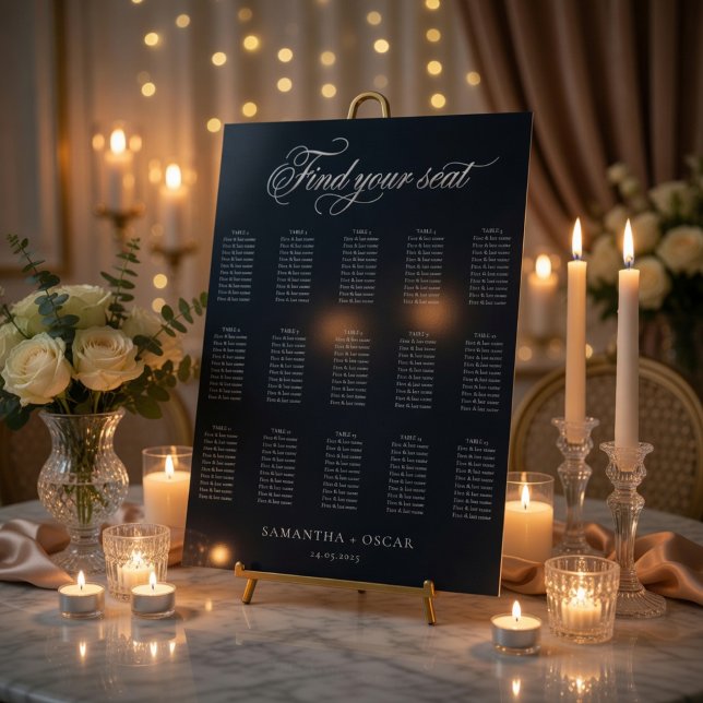 Luxury Dark Slate Wedding Seating Chart  (Creator Uploaded)
