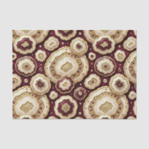 Luxury Decoupage Burgundy + Gold Agate Geode Tissue Paper