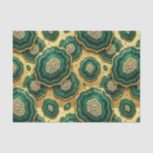 Luxury Decoupage   Forest Green + Gold Agate Geode Tissue Paper