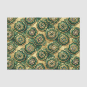 Luxury Decoupage   Forest Green + Gold Agate Geode Tissue Paper