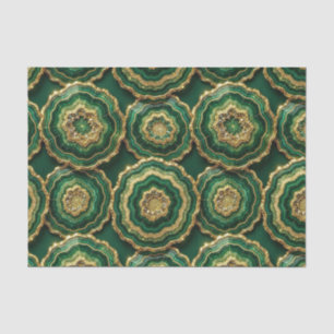 Luxury Decoupage   Forest Green + Gold Agate Geode Tissue Paper