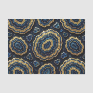 Luxury Decoupage Navy Blue + Gold Agate Geode Tissue Paper