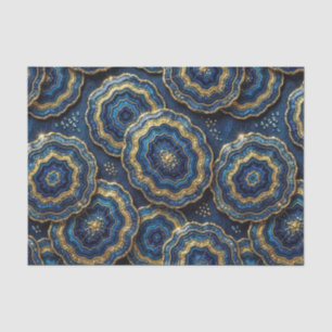 Luxury Decoupage   Navy Blue + Gold Agate Geode Tissue Paper