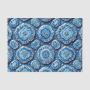 Luxury Decoupage Ocean Blue + Gold Agate Geode Tissue Paper