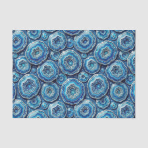 Luxury Decoupage Ocean Blue + Gold Agate Geode Tissue Paper