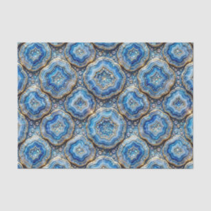 Luxury Decoupage   Ocean Blue + Gold Agate Geode Tissue Paper