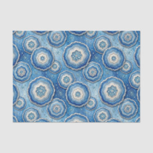 Luxury Decoupage Ocean Blue + Gold Agate Geode Tissue Paper