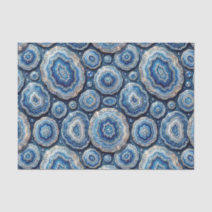 Luxury Decoupage Ocean Blue + Gold Agate Geode Tissue Paper