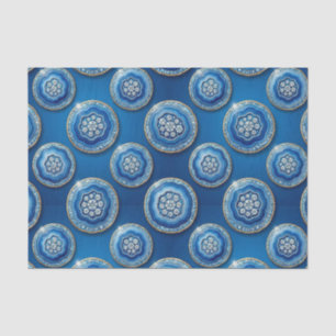 Luxury Decoupage Ocean Blue + Gold Agate Geode Tissue Paper