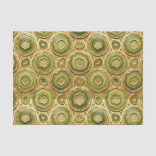 Luxury Decoupage Olive Green + Gold Agate Geode Tissue Paper