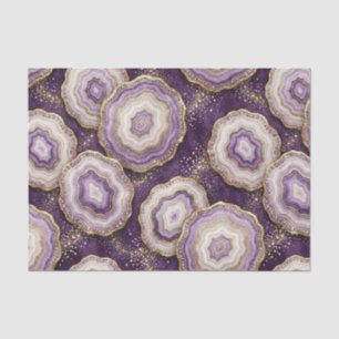Luxury Decoupage   Purple + Gold Agate Geode Tissue Paper