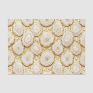 Luxury Decoupage   White + Gold Agate Geode Tissue Paper
