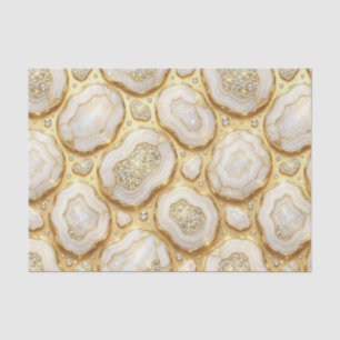 Luxury Decoupage   White + Gold Agate Geode Tissue Paper