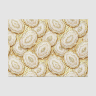 Luxury Decoupage   White + Gold Agate Geode Tissue Paper