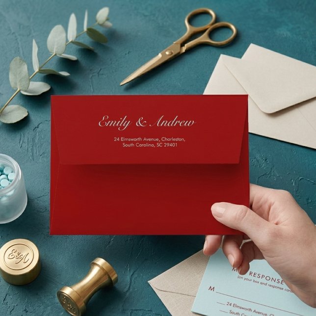 Luxury Deep Red Burgundy Wedding  Envelope (Creator Uploaded)