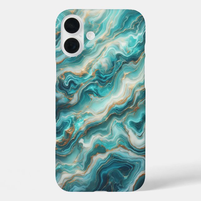 Luxury Deep Turquoise Marble Phone Case - Elegant  (Back)