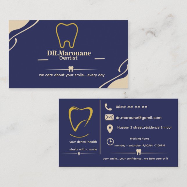 Luxury Dentist Business Card (Front/Back)