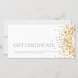 Luxury Design Gift Certificate Gold Sparkle White Thank You Card
