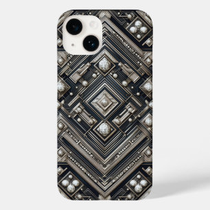 Luxury Diamond Cut Geometric Art Deco Pattern Gold Case-Mate iPhone 14 Case