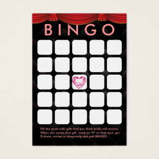 Luxury Diamond Heart Bridal Shower 5x5 Bingo Card